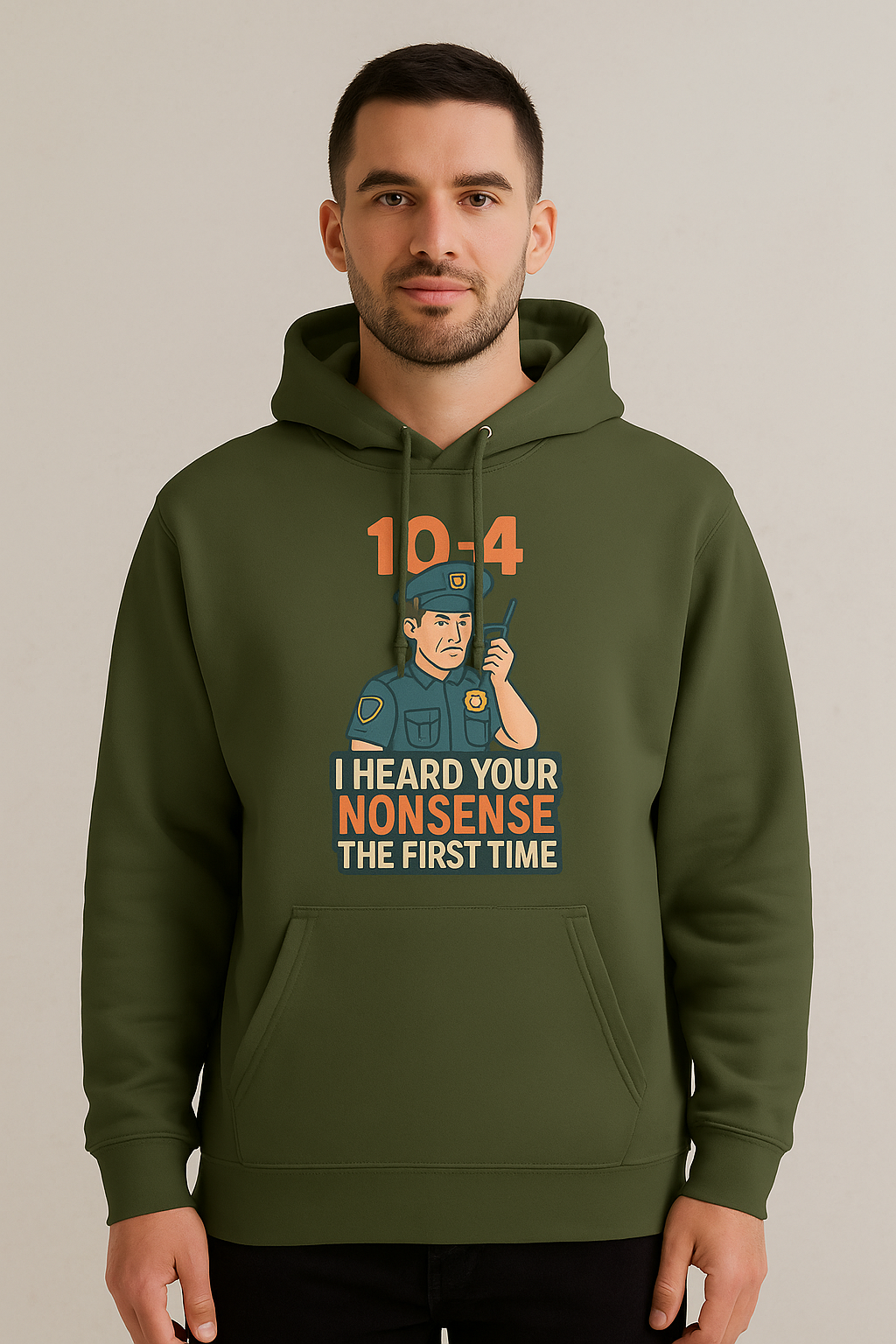 10-4 Nonsense Police Graphic Hoodie