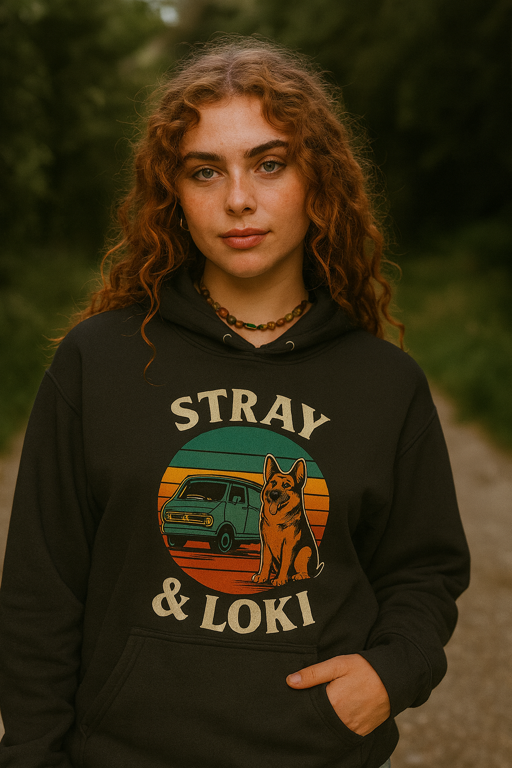 Stray & Loki Retro Van Logo Design | Unisex Hoodie