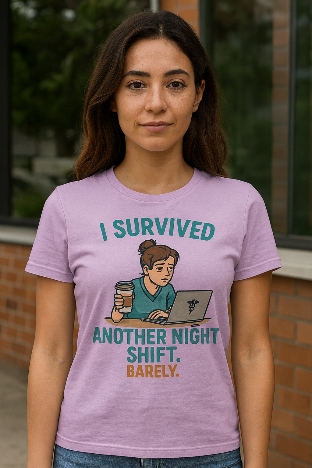 I Survived Another Night Shift – Funny Nurse & Healthcare Worker T-Shirt